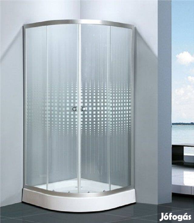 80x80 cm Íves Matrix üvegges zuhanykabin zuhanytálcával