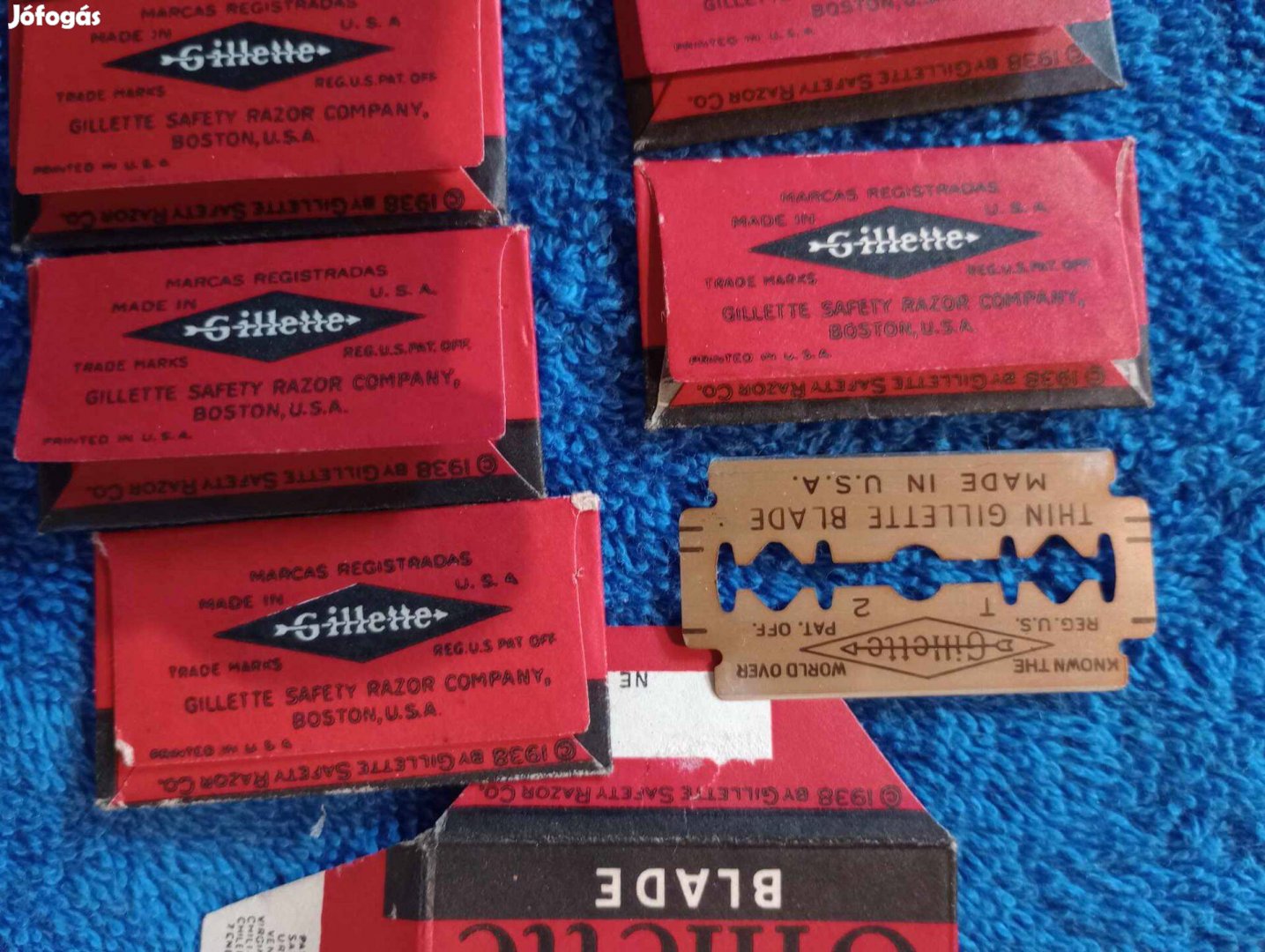 85 Éves USA 1db 500ft Muzeális borotvapenge Thin Gillette Blade