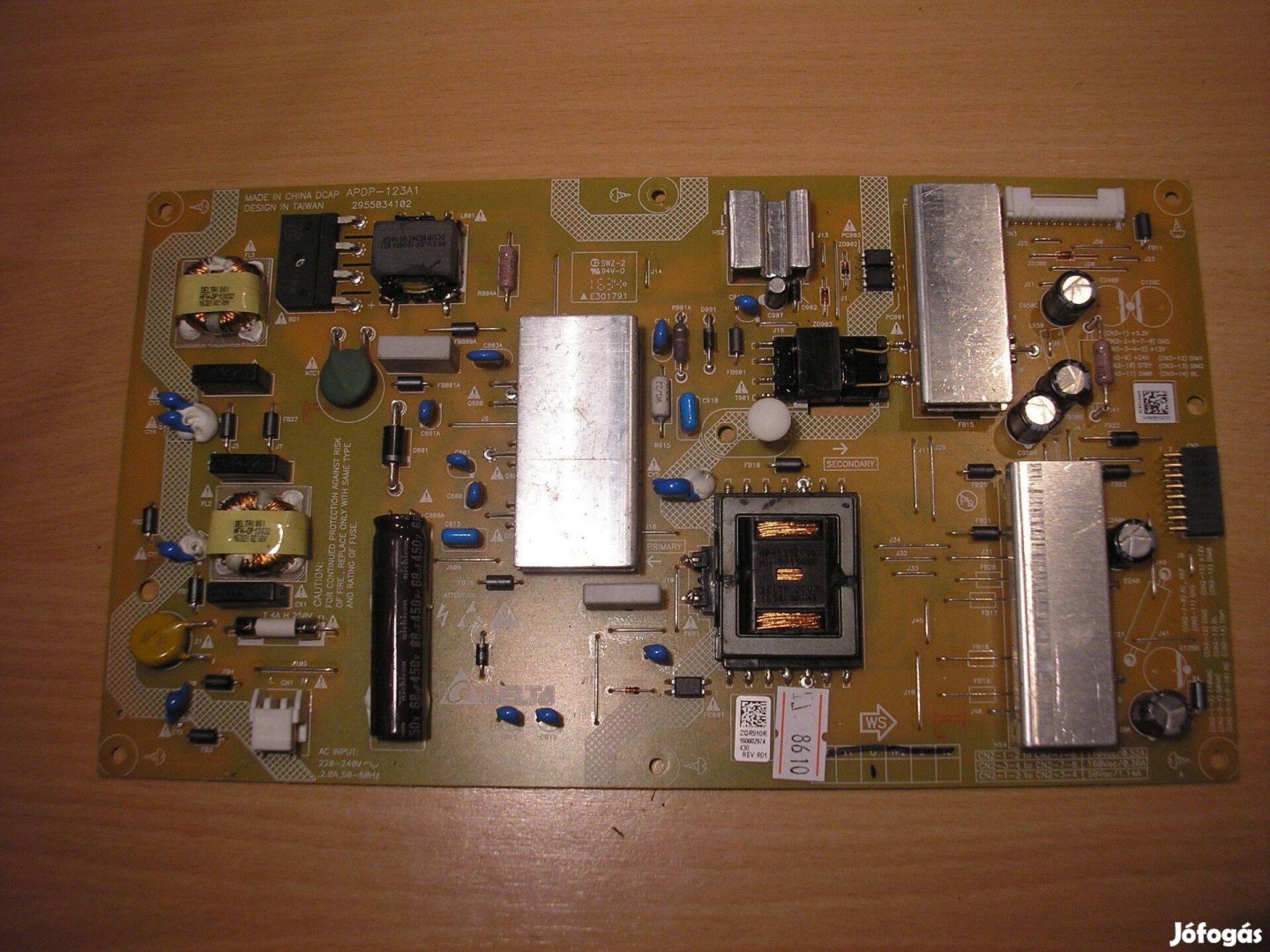 8610 Grundig Beko tápegység Delta Apdp-123A1 2955034102 Zqr910