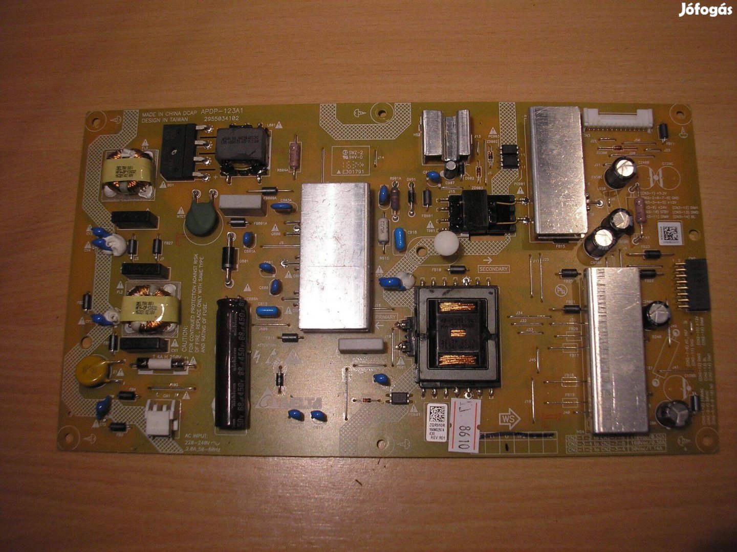 8610 Grundig Beko tápegység Delta Apdp-123A1 2955034102 Zqr910