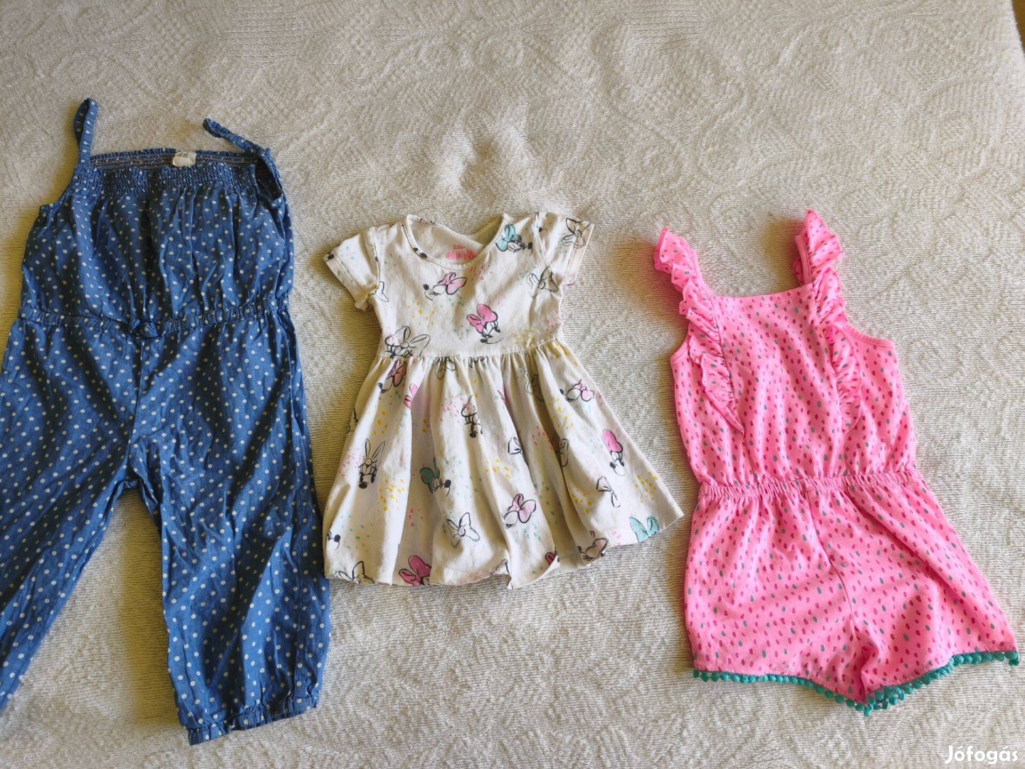 8692-es lányka overál és 2 db pamut ruha