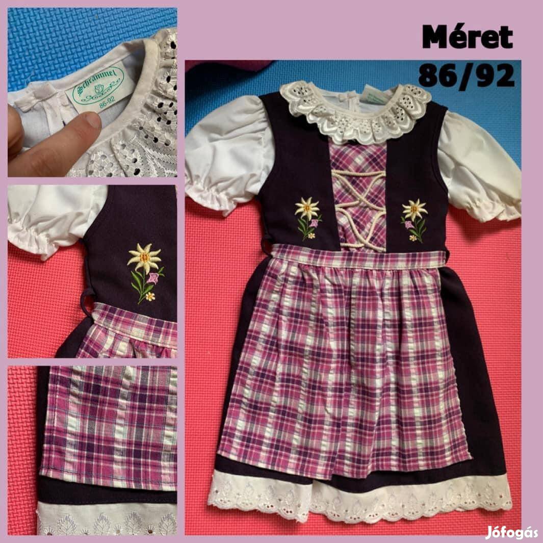 86/92-es lila Kislány Dirndl ruha blúzzal