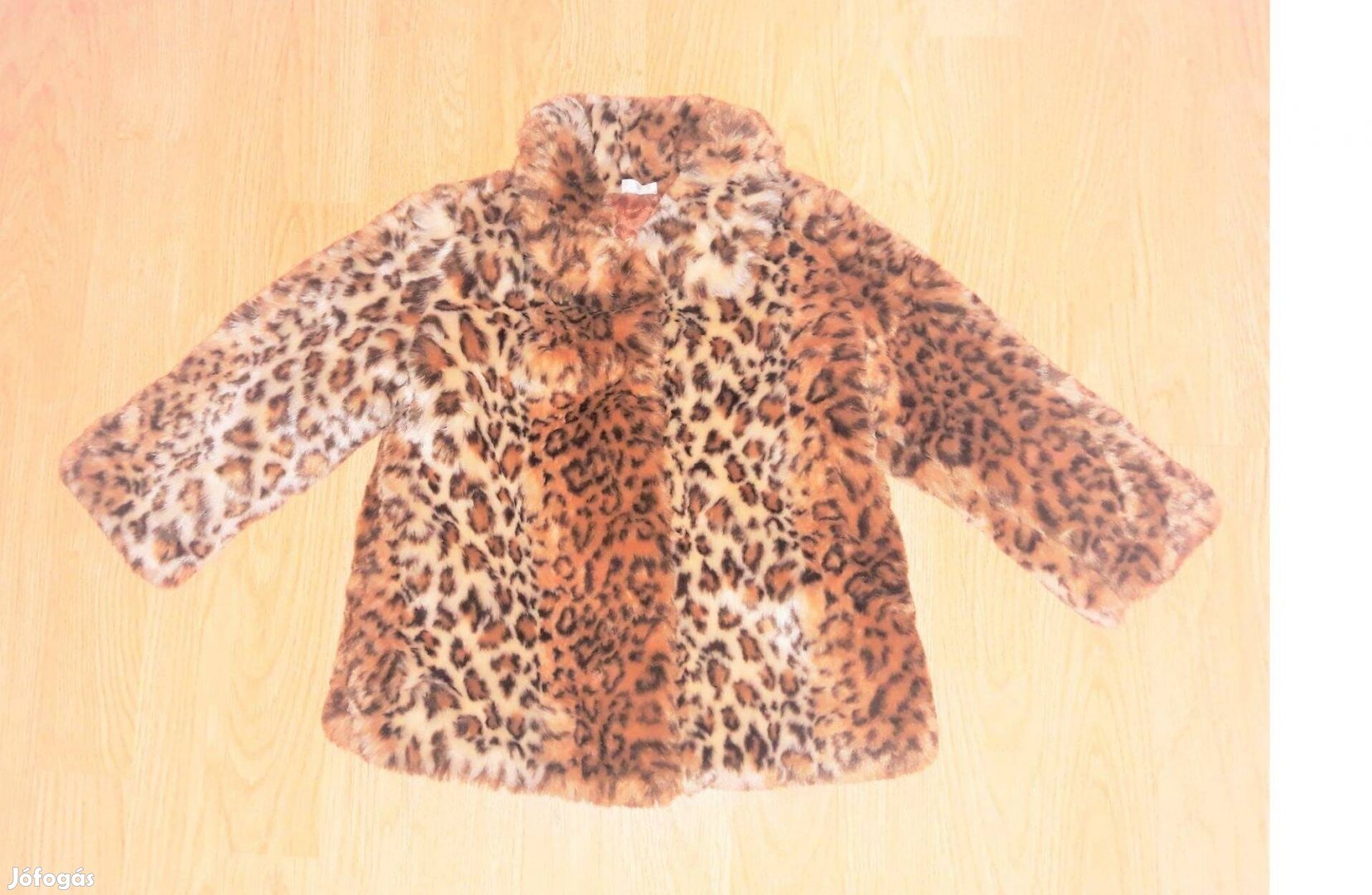 86/92 újszerű F&F cuki ocelot mintás bunda gyerek kabát