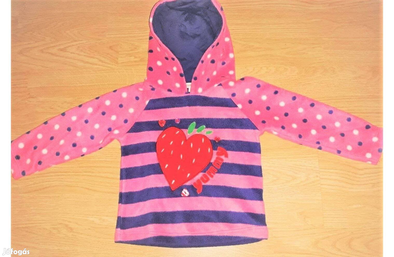 86 Újszerű Bluezoo édi epres kapucnis rózsaszín pulóver pulcsi