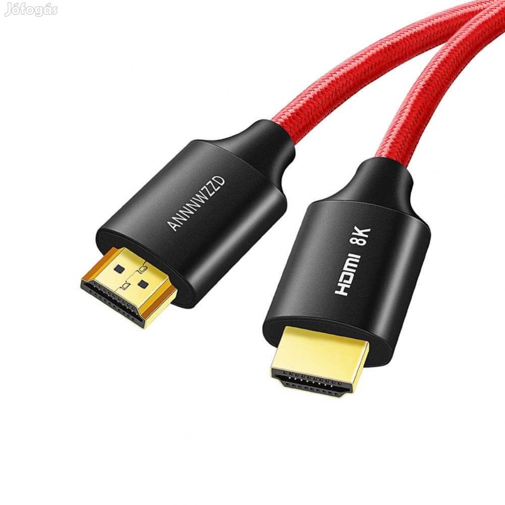 8K HDMI 2.1 Kábel - 1 Méter (Piros)