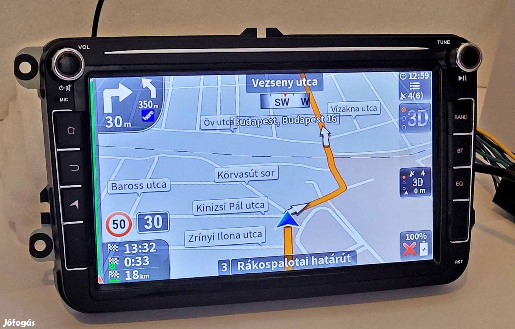 8 Col VW 2DIN 8227-es 2GB 32GB Seat Skoda RDS-s Rádió GPS