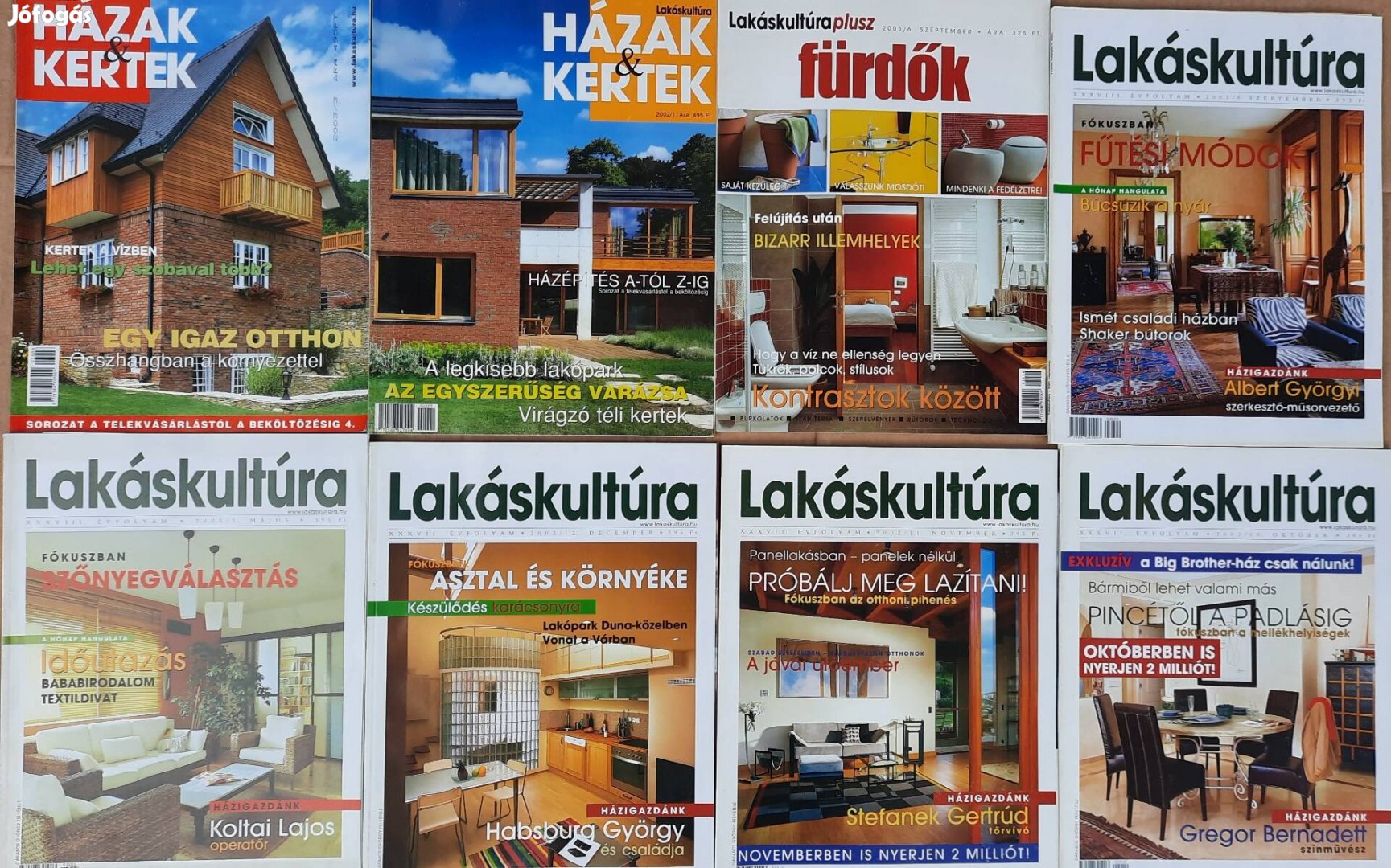 8 darab Házak & kertek és Lakáskultúra magazin eladó 