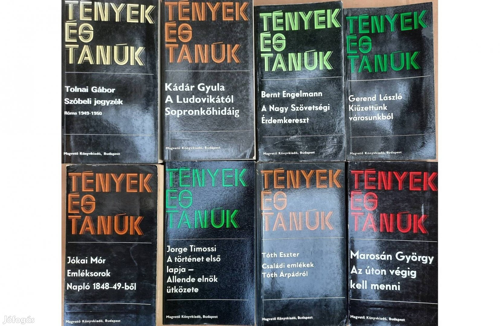 8 darab könyv eladó a Tények és tanúk sorozatból