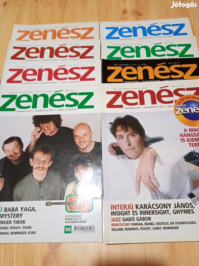 8 db Régi Zenész Újság csak egyben 2002-es gyűjtőknek
