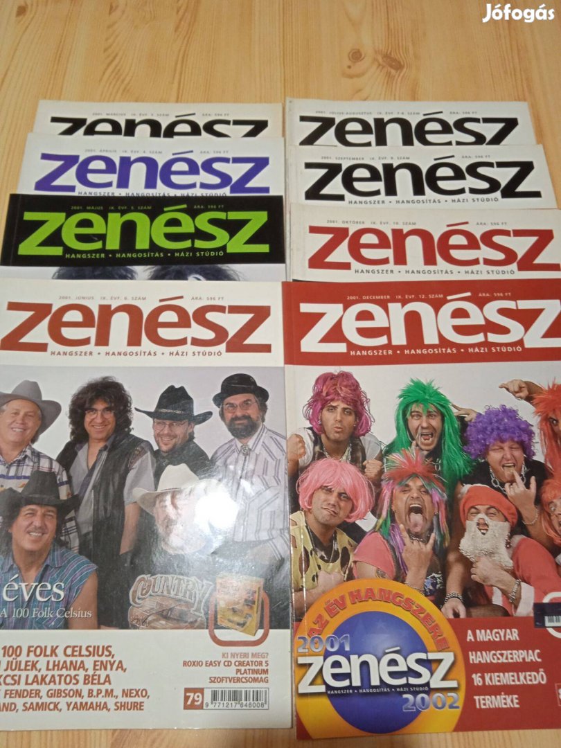 8 db Régi Zenész Újság egyben 2001-es gyűjtőknek