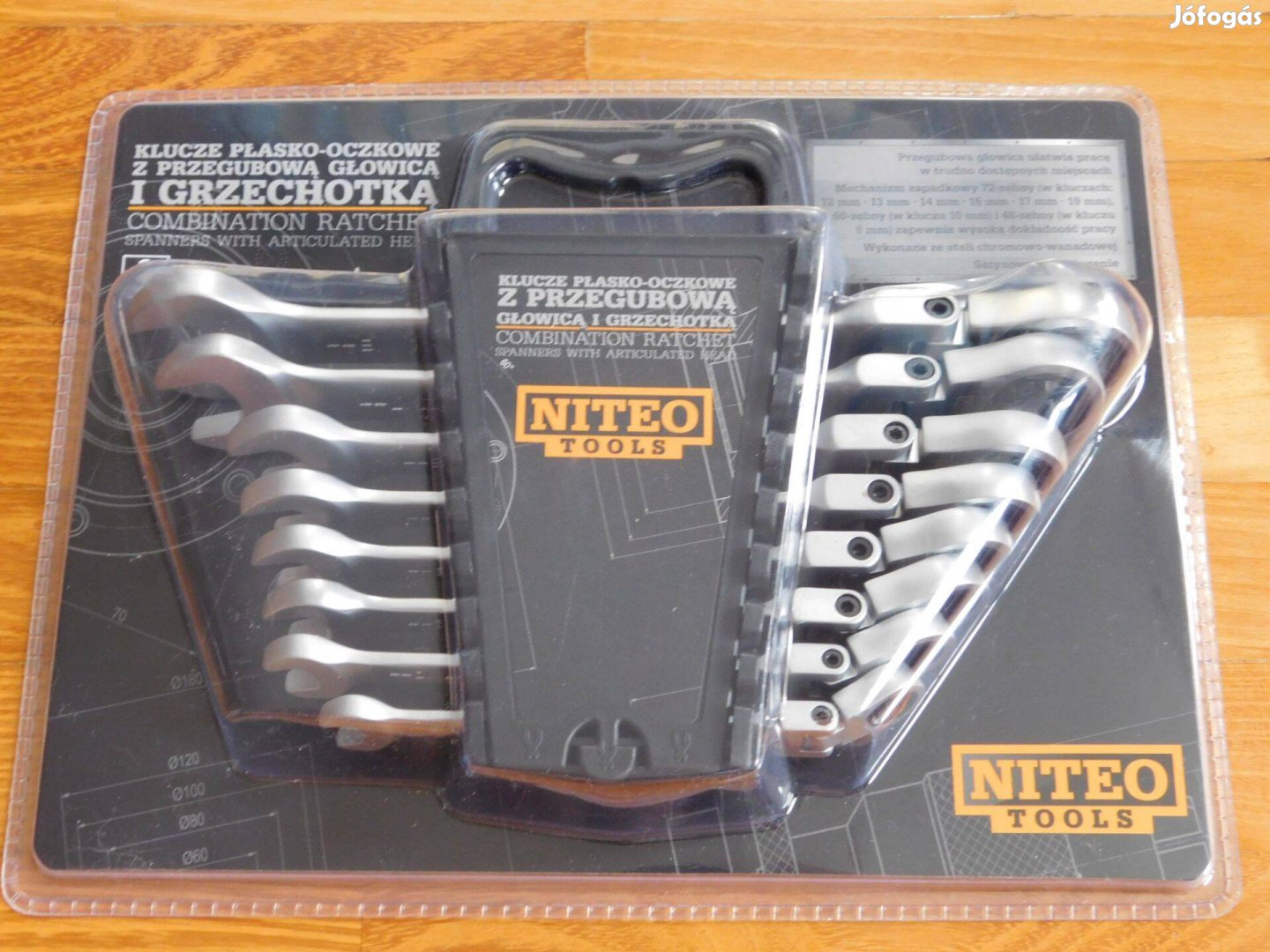 8 db racsnis villás kulcs villáskulcs készlet csuklófejes 8