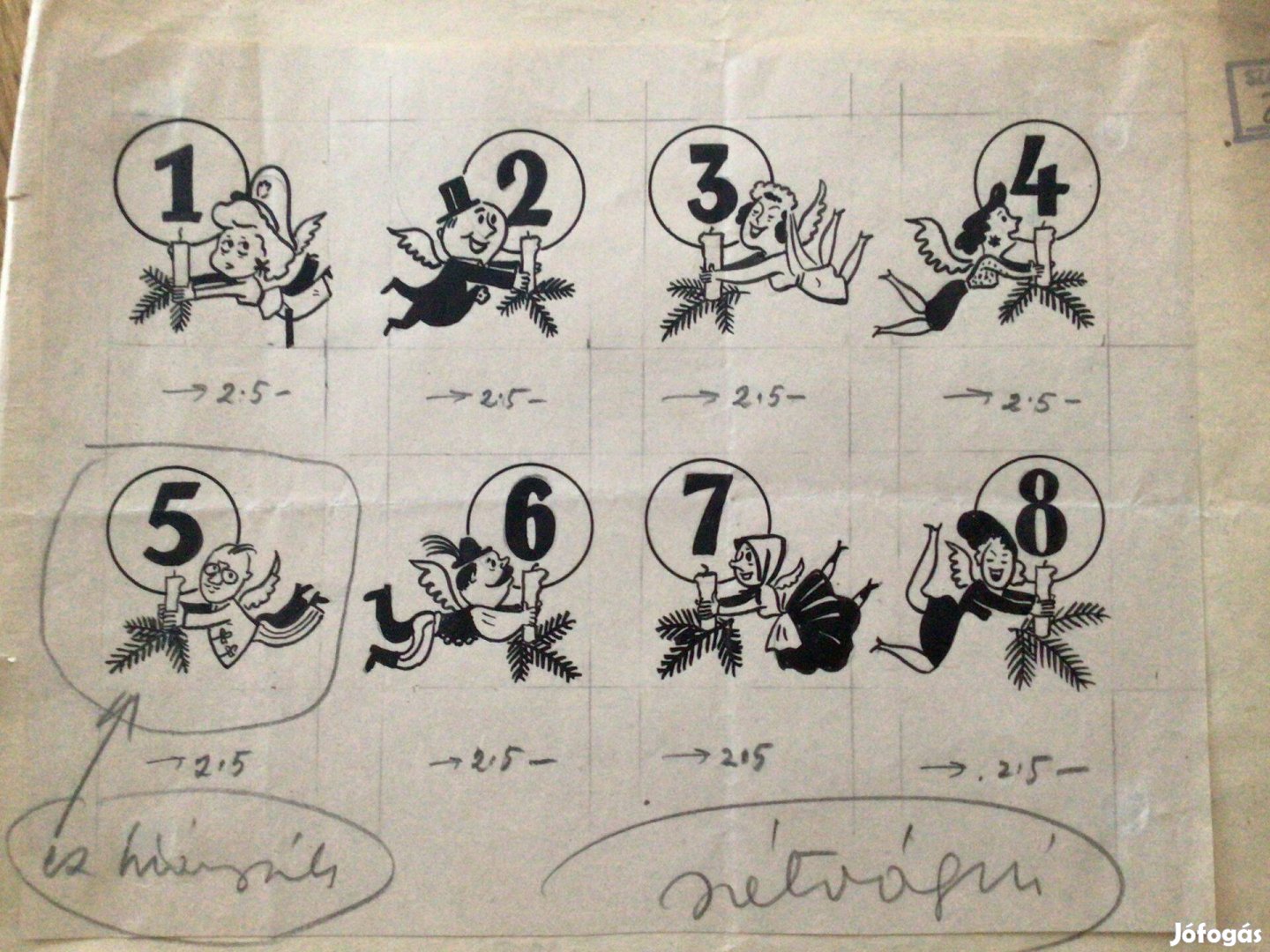 8 kis eredeti karikatúra rajz a Szabad Száj c. lapnak 28 x 21 cm
