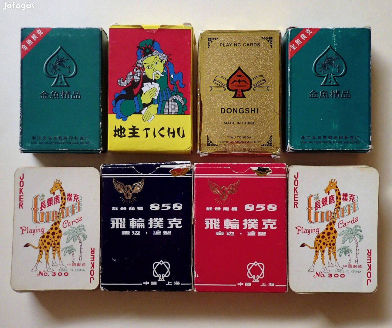 8 pakli retró kínai keleti francia kártya játék franciakárty