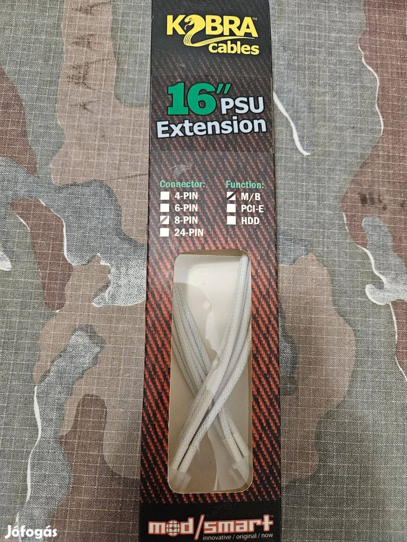 8 pin hosszabbító kábel fehér színnel