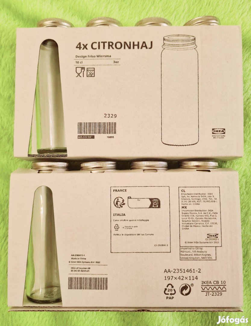 8 x 100 ml-es üveg