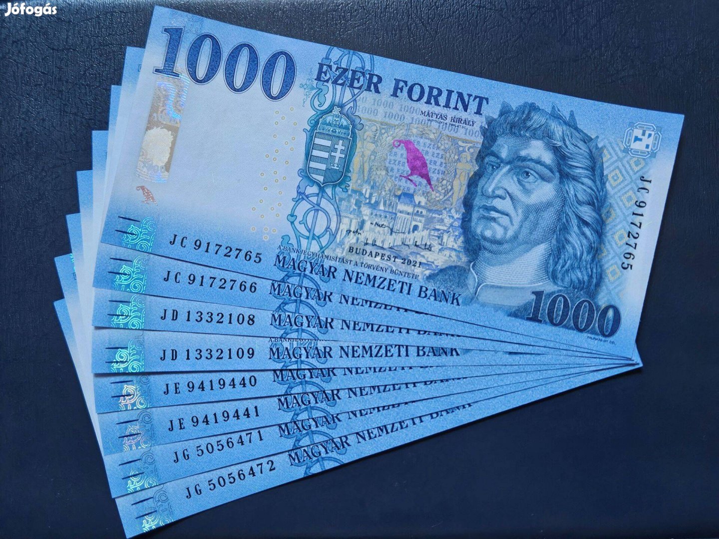 8db 2021 évi sorszámkövető bankjegy párban