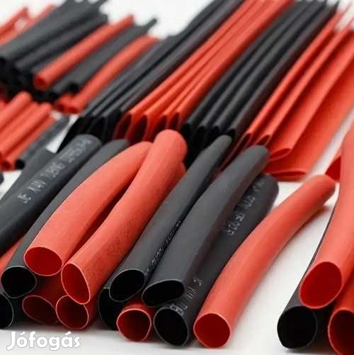 8db Zsugorcső 17X80mm Fekete és Piros 5691