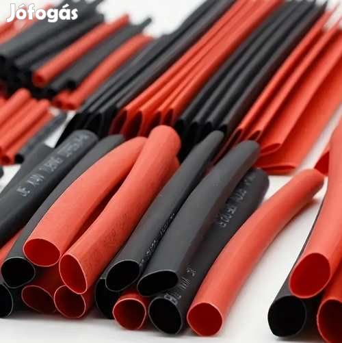 8db  Zsugorcső 20X80mm Fekete és Piros  (5692)