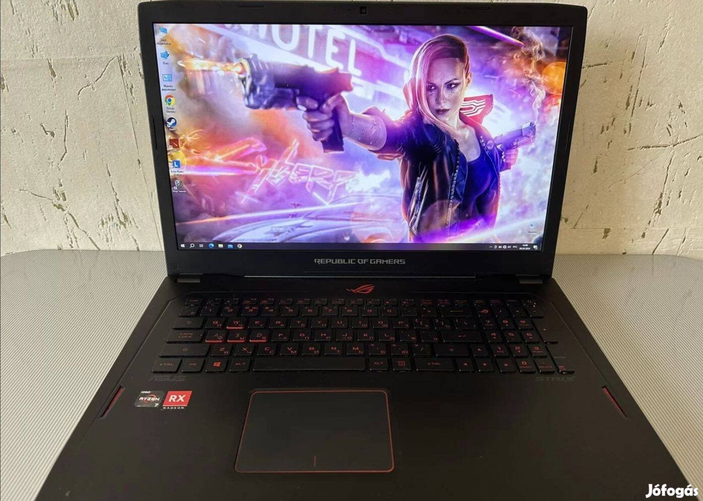 8gb-os videokártyával 17 colos Asus rog laptop eladó