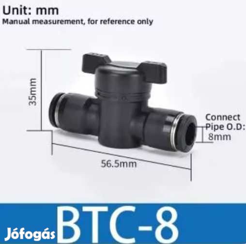 8mm-es Gyorcsatlakozós Csap BTC-8  (5902)