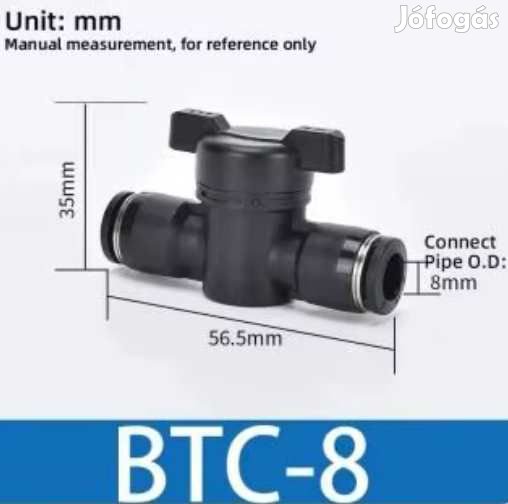 8mm-es Gyorcsatlakozós Csap BTC-8  (5902)