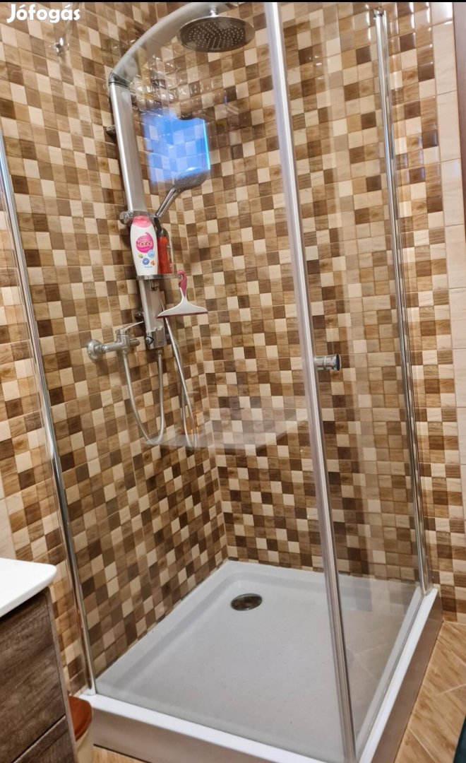 90×90-es üveg zuhanykabin tálcával eladó
