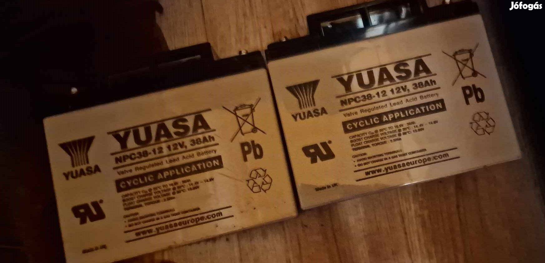 90%os 2db Yuasa NPC38-12-38ah aksi elektromos moped és kocsi