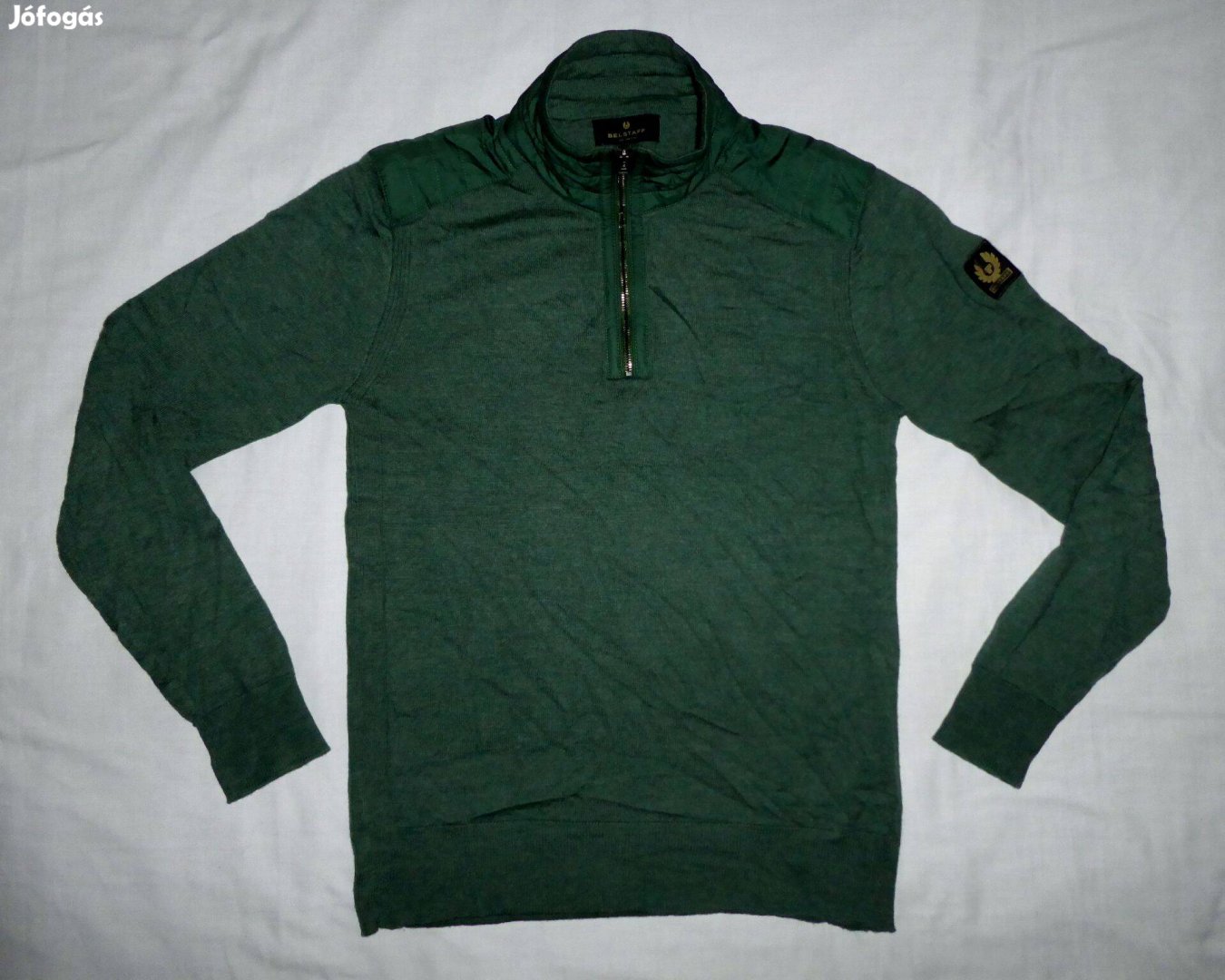 90ezres Belstaff kilmington quarter zip Merino gyapjú pulóver férfi M