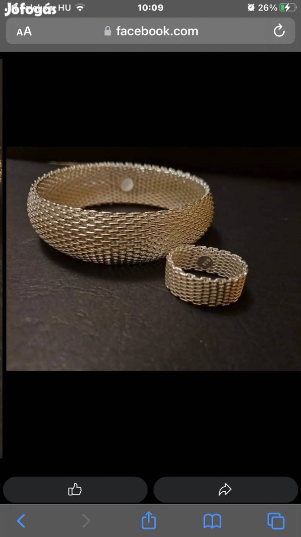 925-ös Gucci stilusú fonott karperec / karkötő gyürű szett / garnitúra