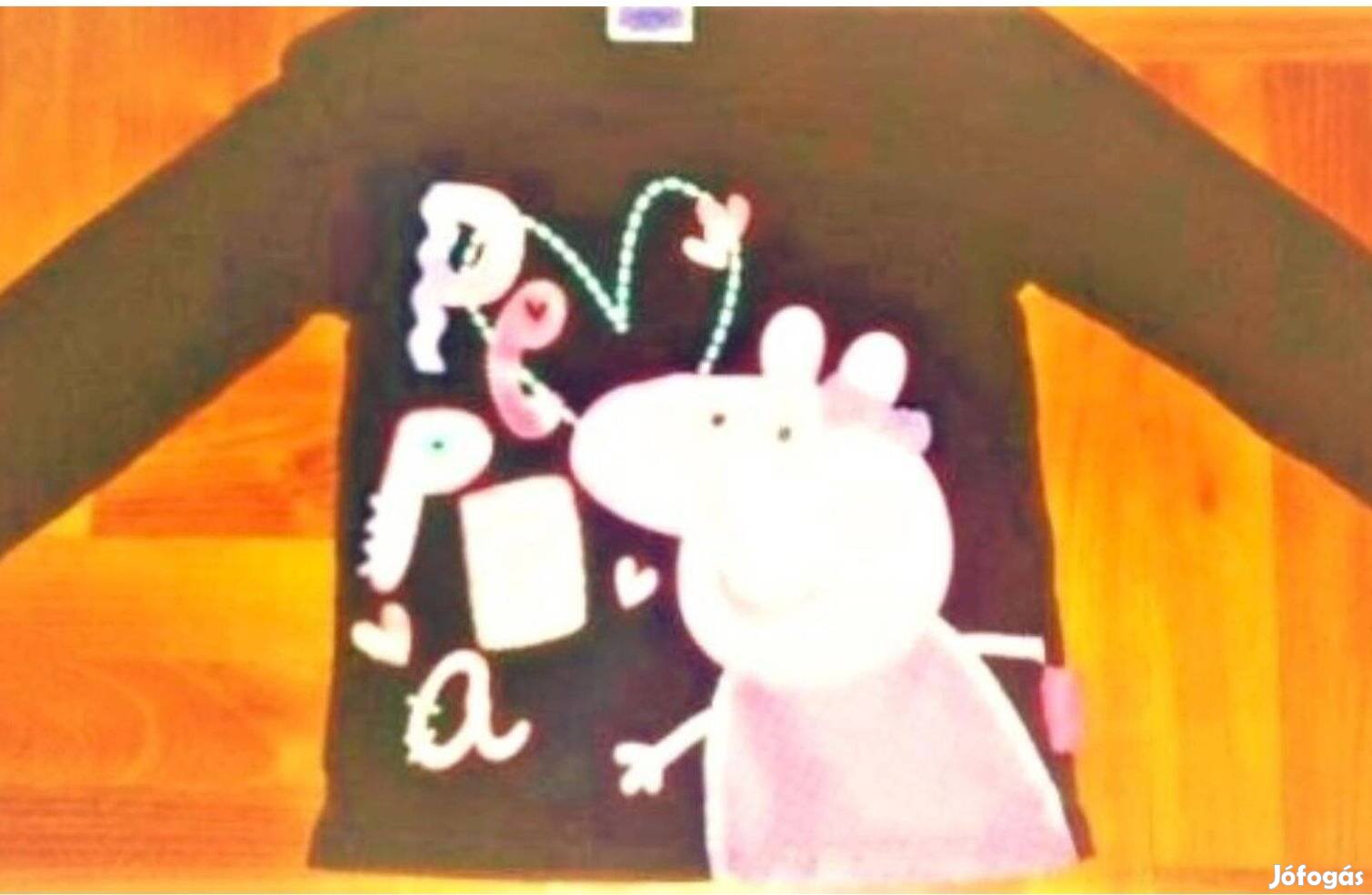 92/98 Cuki Újszerű Peppa Pig Peppa malac mintás pamut felső póló