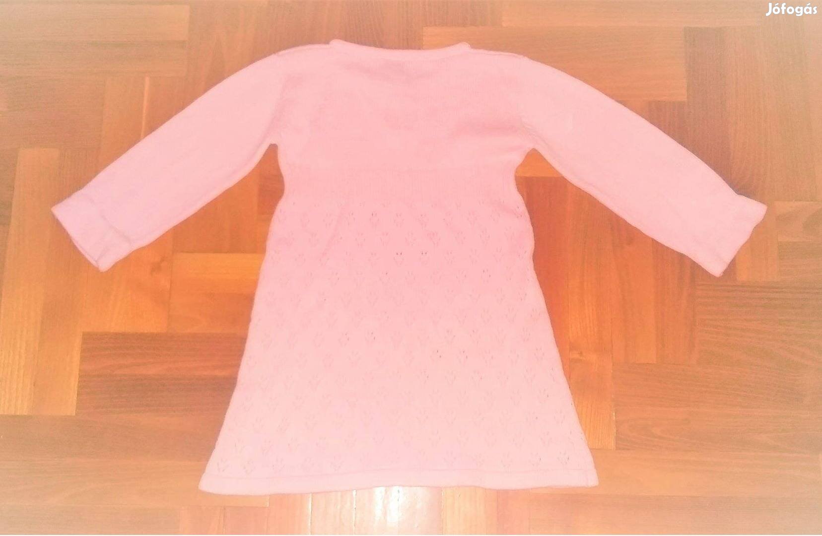 92/98 Cuki rózsaszín kötött ruha ruci tunika felső