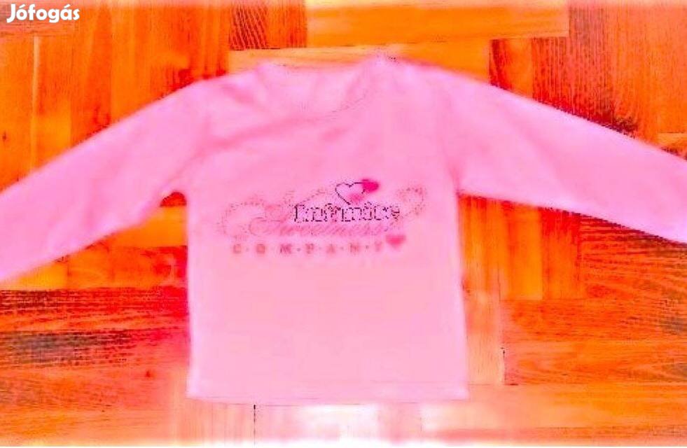 92/98 újszerű cuki szivecskés rózsaszín felső pzlóver póló