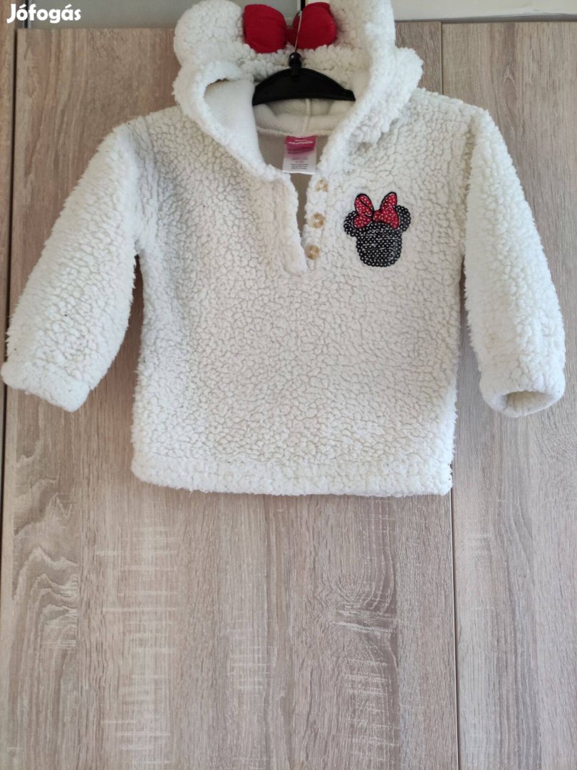92-es fehér kapucnis lányka pulóver Disney