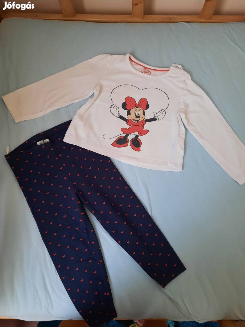 92-es hosszú ujjú póló, legging szett, C&A, Minnie egér