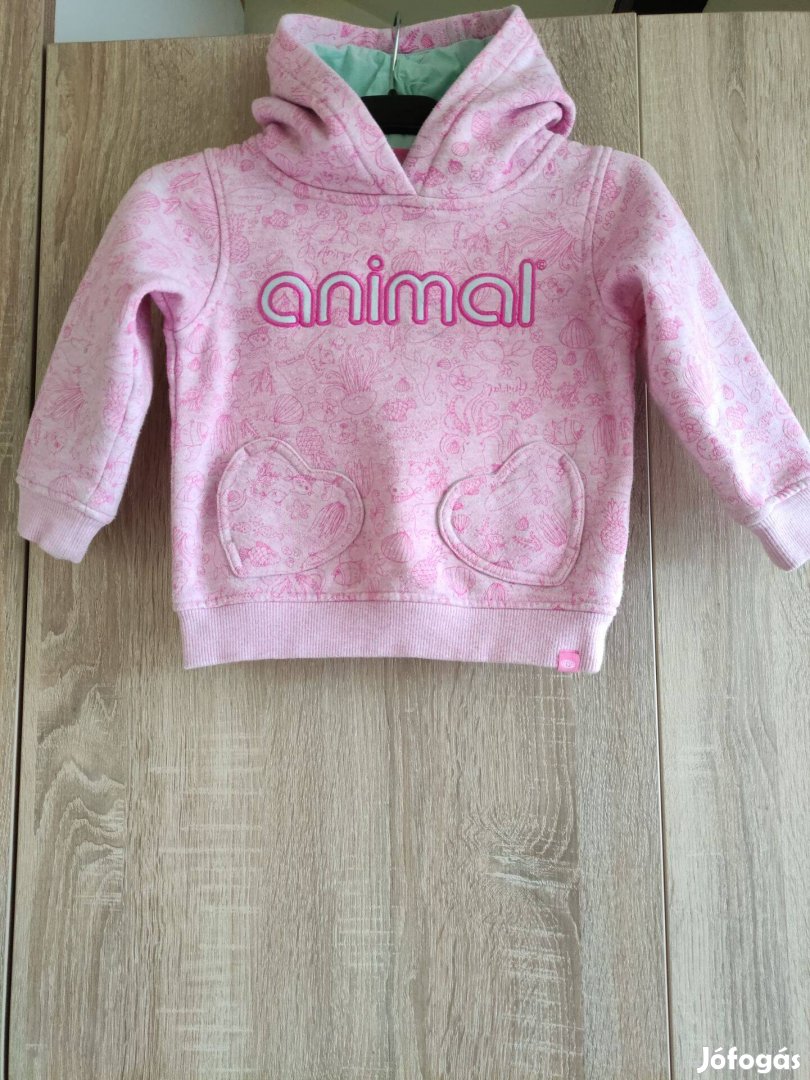 92-es rózsaszín kapucnis lányka pulóver