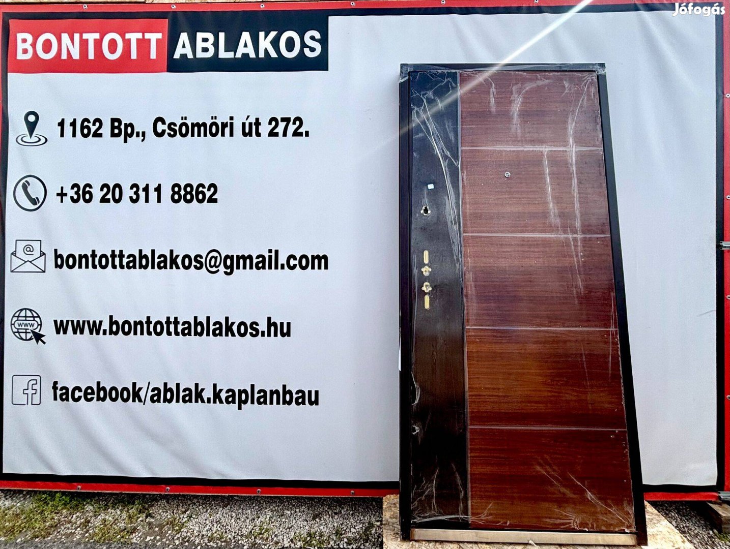97x205 cm építkezésből megmaradt aranytölgy/dió színű biztonsági ajtó