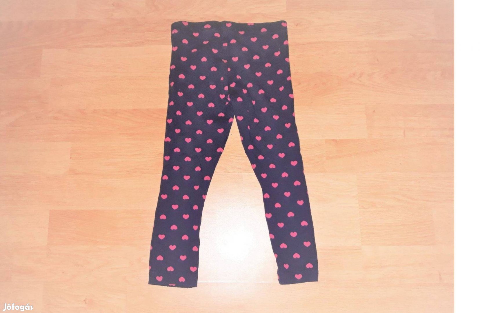 98/104 1.kéz cuki pink szivecske pöttyös vastagabb leggings nadrág