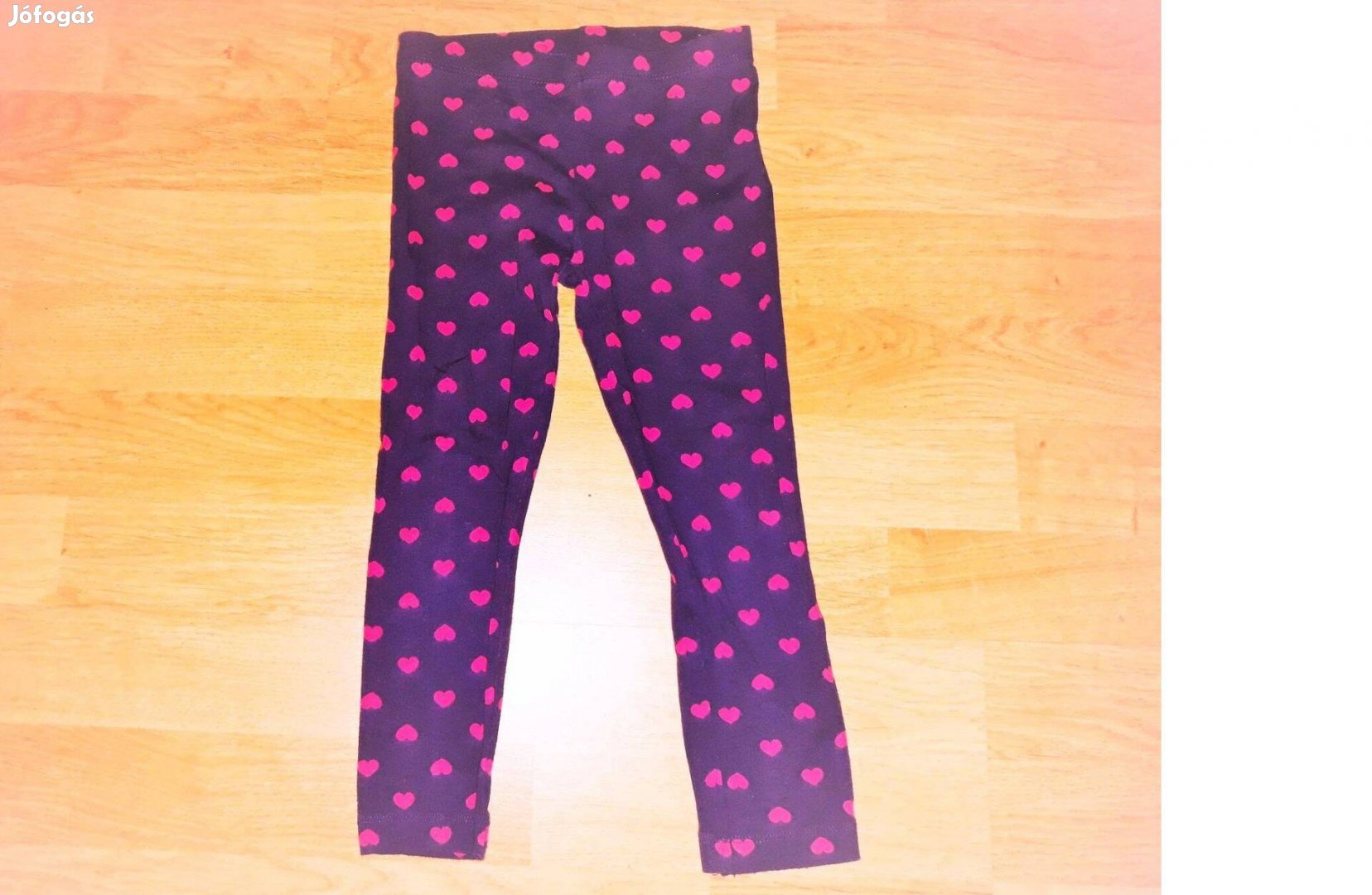 98/104 1.kéz cuki pink szivecske pöttyös vastagabb leggings nadrág