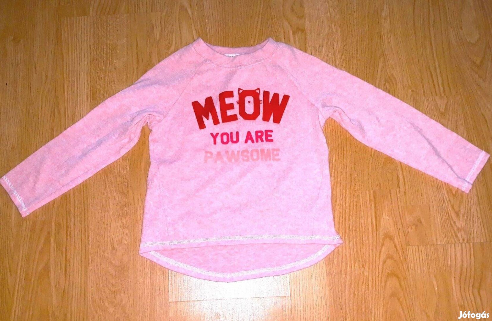 98/104 H&M cuki rózsaszín cicás hosszú ujjú póló felső
