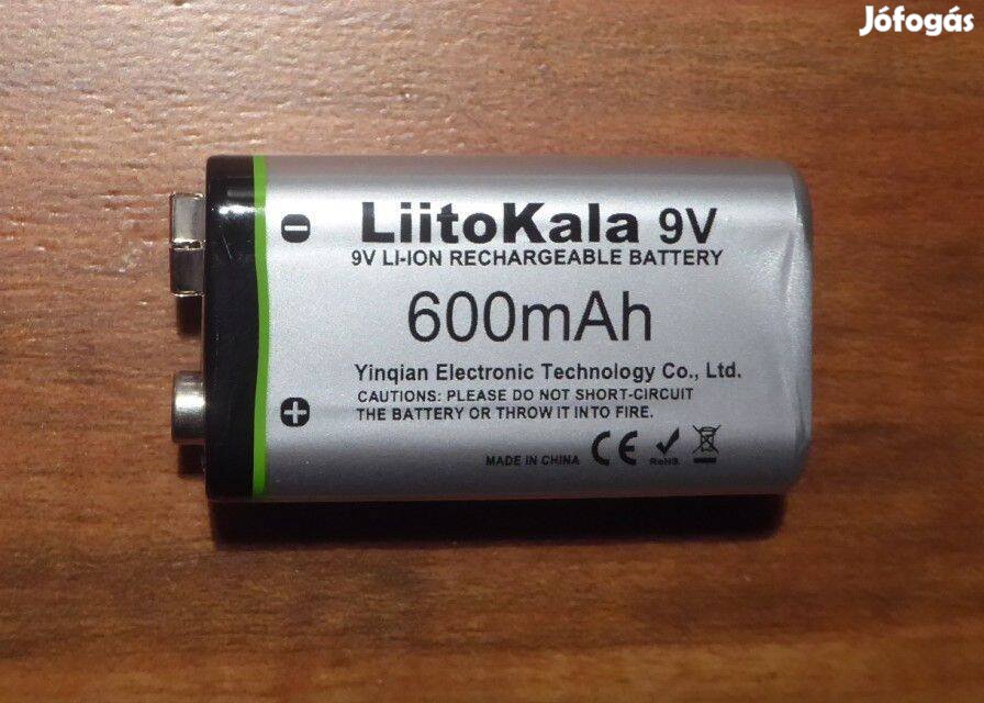 9 V-os újratölthető akku (valós 600 mAh kapacitás)