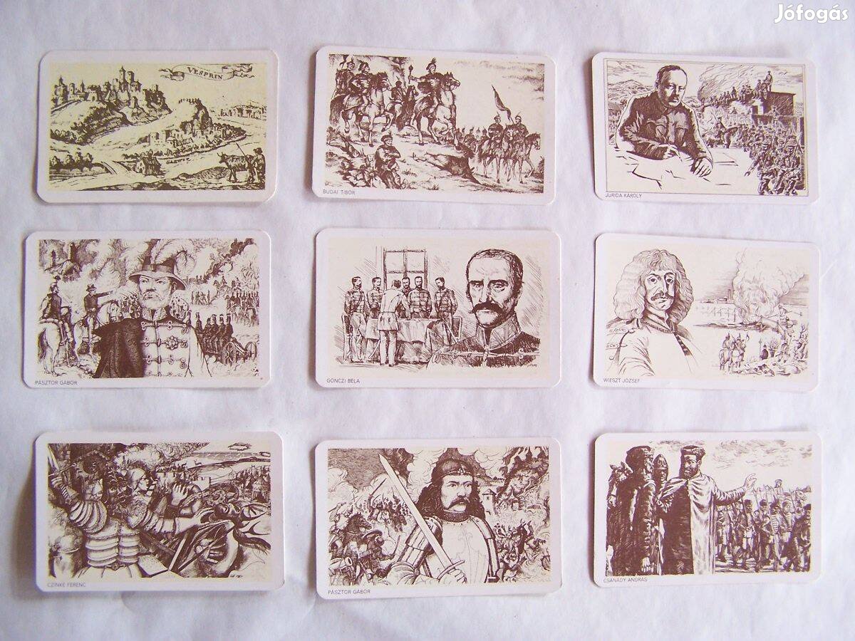 9 darab retro 1988-as történelmi alakok kártyanaptár kártya