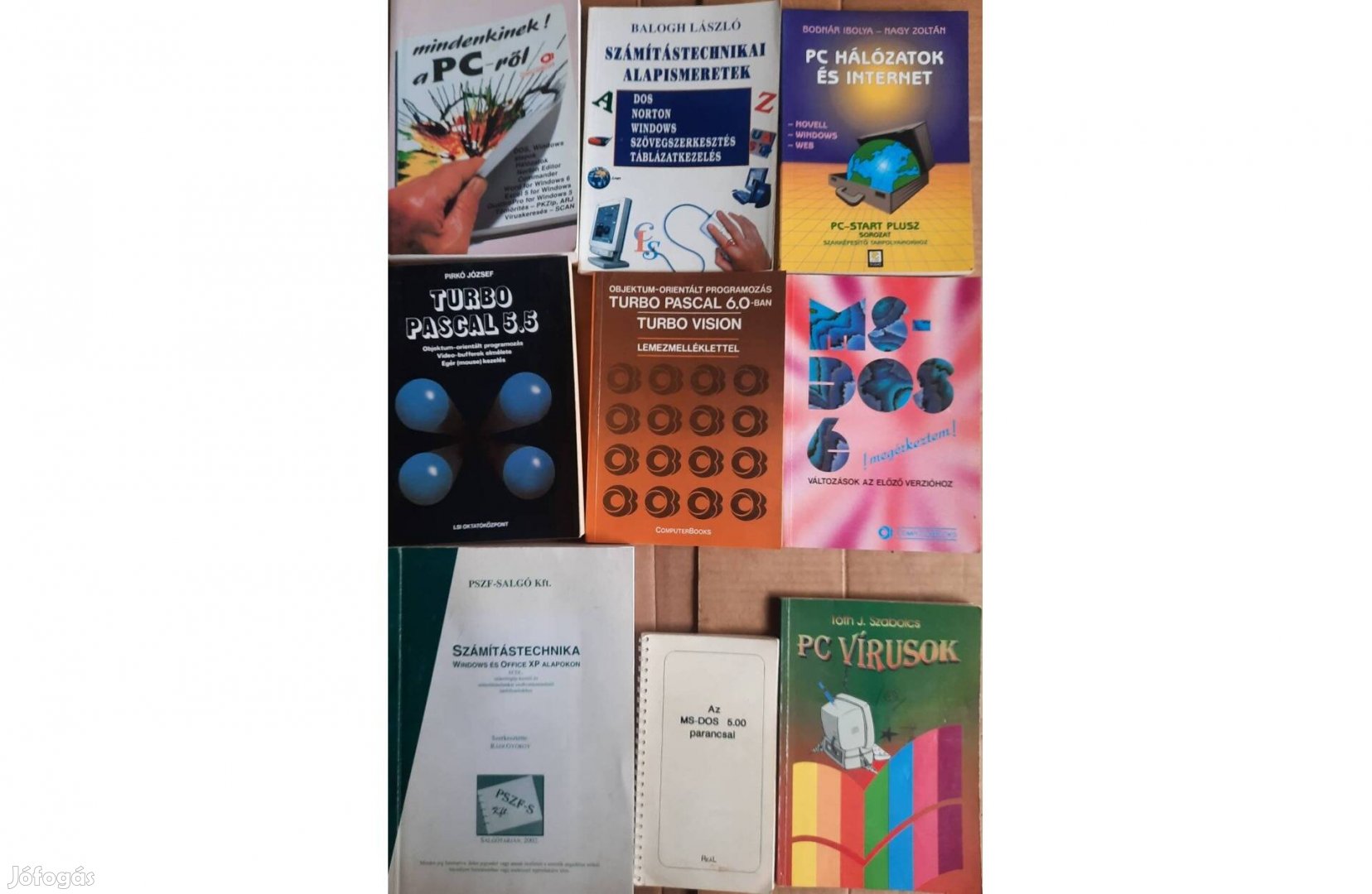9 darab számítástechnika témájú könyv eladó