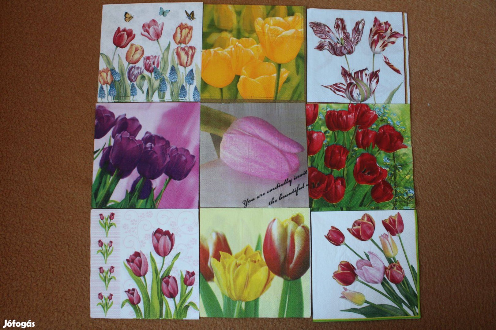 9 db Tulipános szalvéta