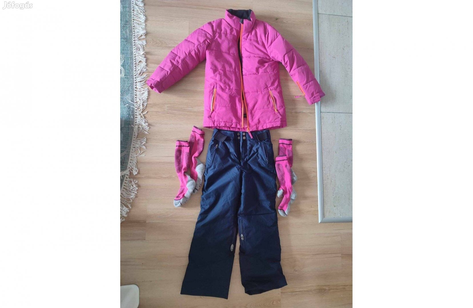 9 éves lány sí kabát, nadrág, aláöltöző csomag