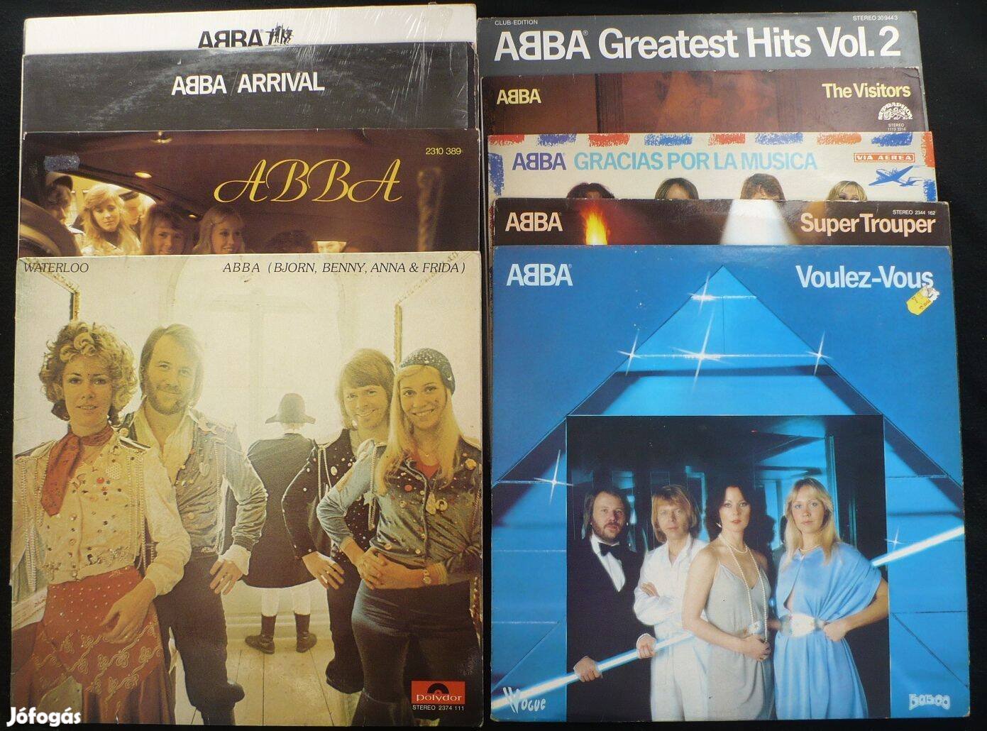 ABBA hanglemez-kollekció (9 LP: 8 nyugati, 1 cseh nyomás)