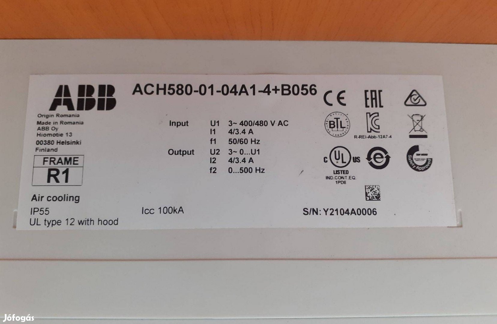 ABB ACH 580-01-04A1-4 frekvenciaváltó