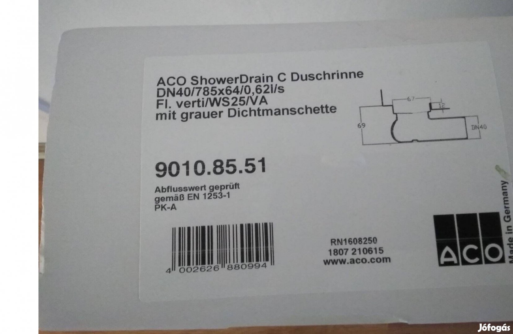 ACO Showerdrain zuhanyfolyóka acél 9010.85.51 Eladó!