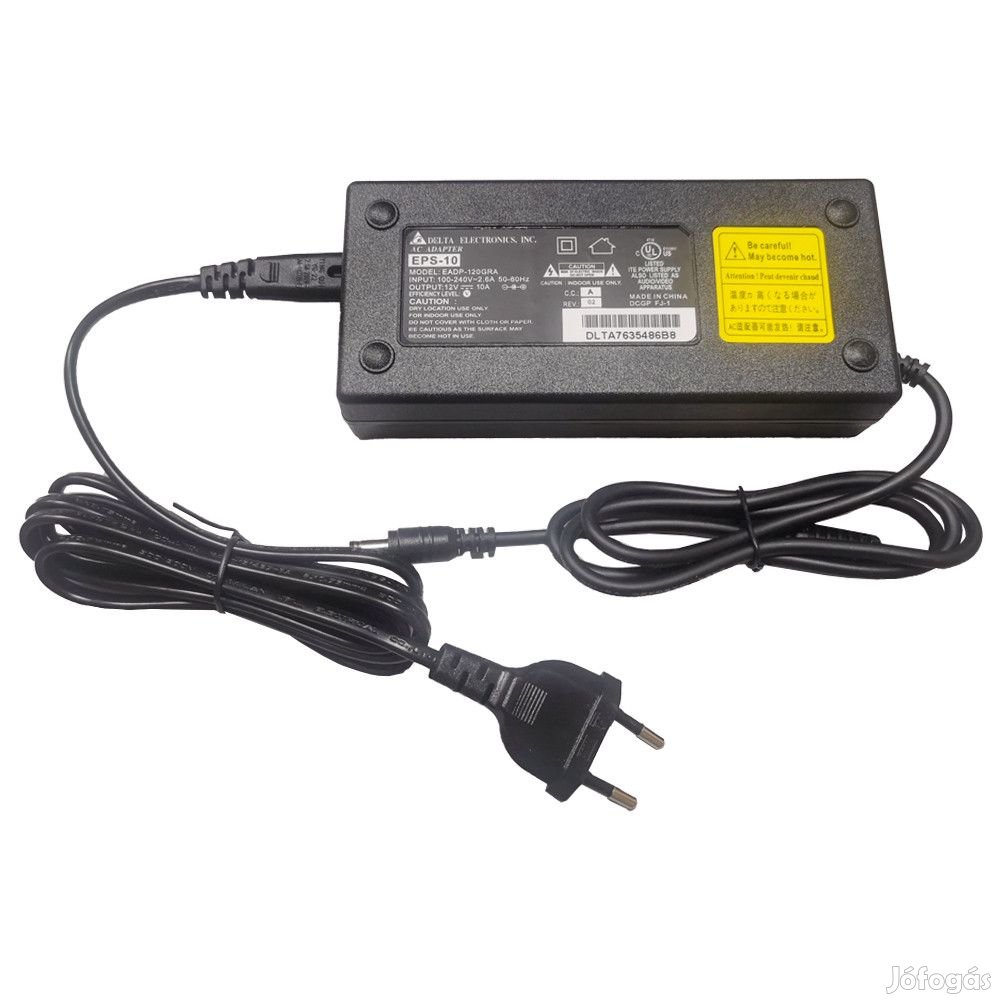 AC/DC 12V-10A 120W asztali hálózati-adapter, biztonsági kamerákra, LE
