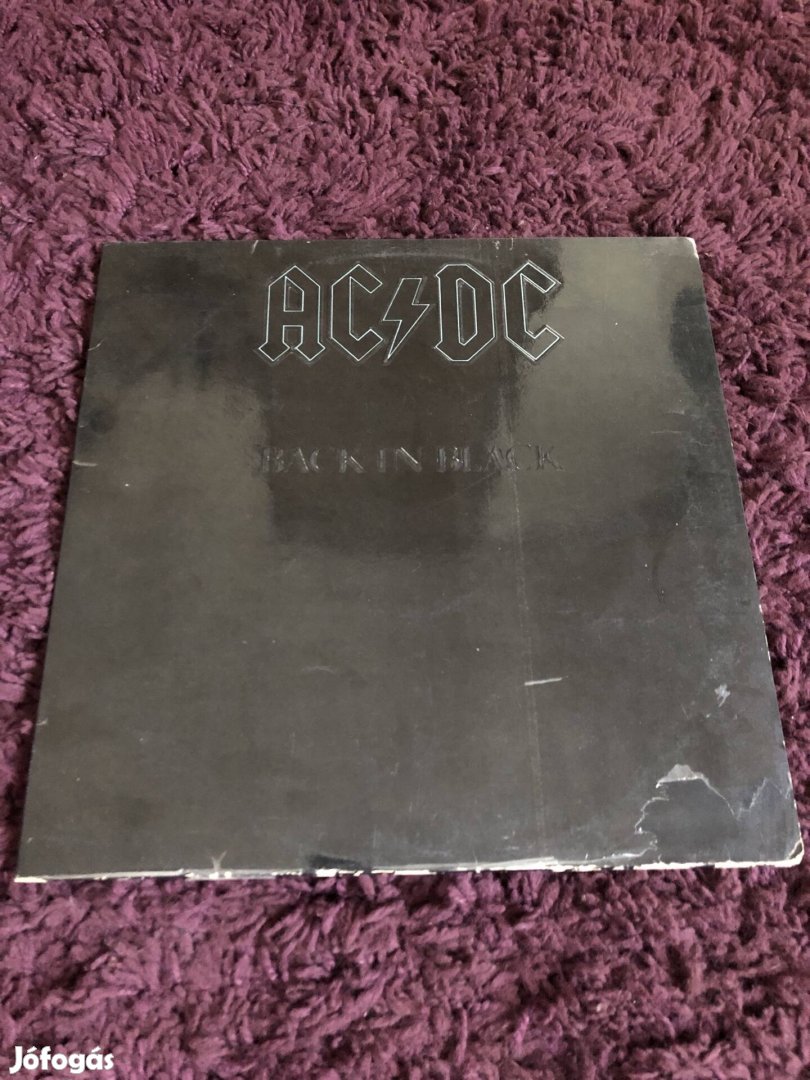 AC/DC Black In Black LP, bakelit lemez