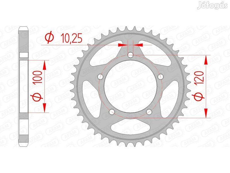 AFAM Acél Standard Hátsó Lánckerék 35802 - 525